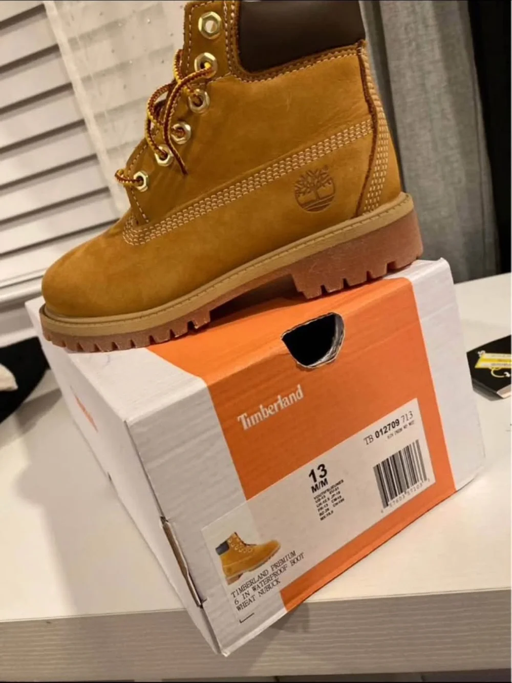 Timberland Kids Wheat Nubuck Lace-Up Boots